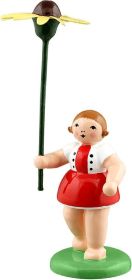 Blumenkind mit gelber Sonnenhut - farbig, 10 cm Blumenkind mit gelber Sonnenhut - farbig, 10 cm