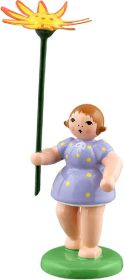 Blumenkind mit Kokardenblume - farbig, 9,5 cm Blumenkind mit Kokardenblume - farbig, 9,5 cm