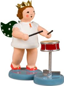 Engel mit kleiner Orchestertrommel, mit Krone - 6,5 cm