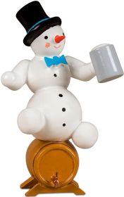 Schneemann auf Fass Schneemann auf Fass