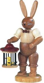 Hase mit Vogelkäfig