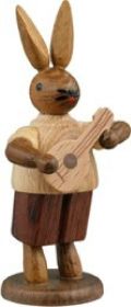 Hasenmusikant mit Mandoline / natur