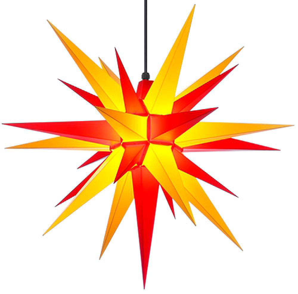 Herrnhuter Stern A7 für Außen, gelb/rot  - 68 cm