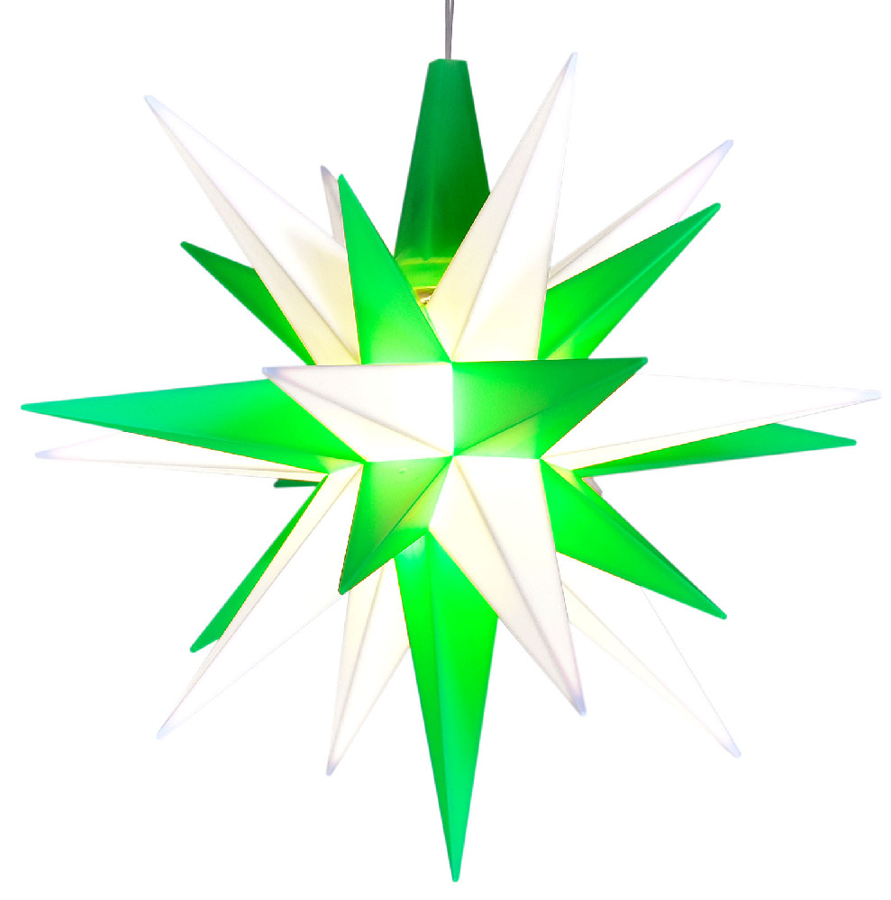 Herrnhuter Stern A1e grün/weiß, LED