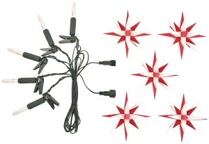 Erweiterung für Sternenkette A1s weiss/rot - 5 Sterne, LED Erweiterung für Sternenkette A1s weiss/rot - 5 Sterne, LED