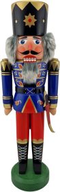 Nussknacker König, blau, 46 cm - schwarze Füße
