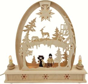 Schwibbogen Seidelbogen groß - Waldmotiv Schwibbogen Seidelbogen groß - Waldmotiv