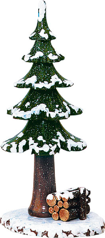 Winterkinder - Winterbaum mit Holzstapel