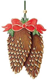 Baumbehang Tannenzapfen mit Schleife