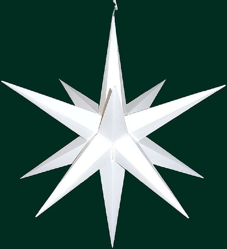 Außen-Stern weiß - einfarbig 75cm