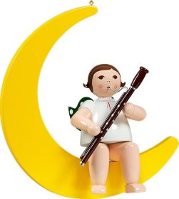 großer Engel auf Mond mit Fagott - hängend, ohne Krone großer Engel auf Mond mit Fagott - hängend, ohne Krone