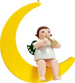 großer Engel auf Mond mit Trompete - hängend, ohne Krone großer Engel auf Mond mit Trompete - hängend, ohne Krone