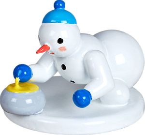 Schneemann - Curlingspieler Schneemann - Curlingspieler
