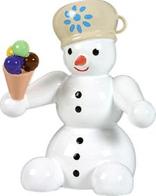 Schneemann, sitzend - mit Eis