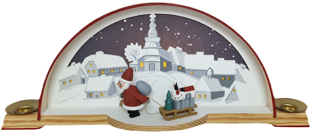 Kolbe Schwibbogen mit Weihnachtsmann 