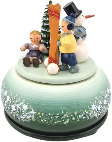 kleine Spieldose Winterfreuden und Ski