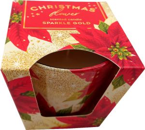 Duftkerze im Glas, Christmas Flower - Sparkle Gold Duftkerze im Glas, Christmas Flower - Sparkle Gold