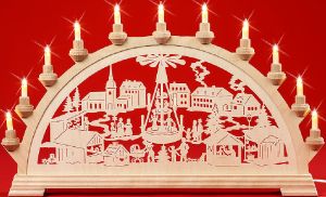 Schwibbogen Weihnachtsmarkt mit Pyramide Schwibbogen Weihnachtsmarkt mit Pyramide