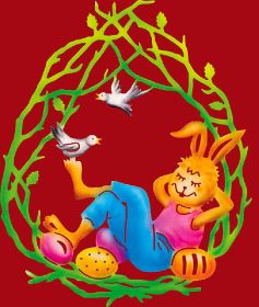 Fensterbild Ostern Schlummerhase - farbig