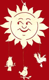 Fensterbild Sonne mit Vögel