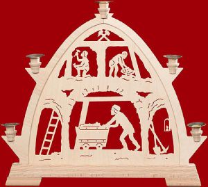 Kleine gotische Bögen für Wachskerzen, Bergbau Kleine gotische Bögen für Wachskerzen, Bergbau