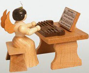 Konzertengel mit Zither, natur, klein