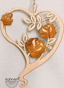 Fensterbild Herz mit Rosen