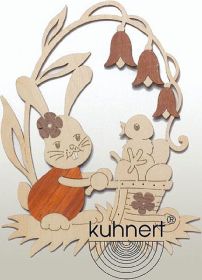 Fensterbild Stupsi Hase mit Schubkarre