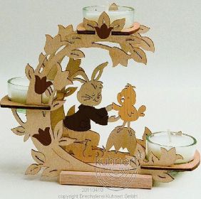 Blütenkranz Hase mit Küken und Ei