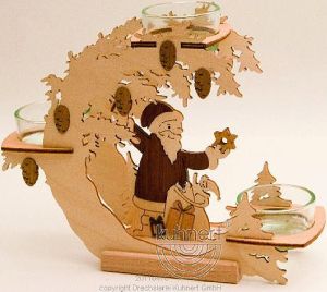 Teelichtkranz Weihnachtsmann