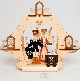 Teelichtkranz Engel und Bergmann