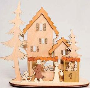 Teelichthalter Weihnachtsmarkt