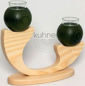 Tischleuchter, 2 Kugeln, grün