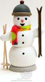 Räuchermann Schneemann mit Skiern Räuchermann Schneemann mit Skiern