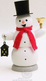 Räuchermann Schneemann mit Laterne und Glocke Räuchermann Schneemann mit Laterne und Glocke