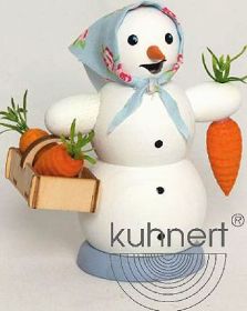 Räuchermann Schneefrau mit Möhrenkorb Räuchermann Schneefrau mit Möhrenkorb