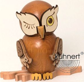 Räucherfigur Eule gebeizt