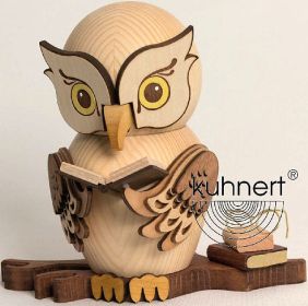 Räucherfigur Eule mit Büchern