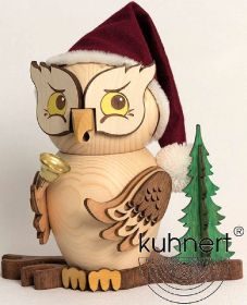 Räucherfigur Eule Weihnachtsmann