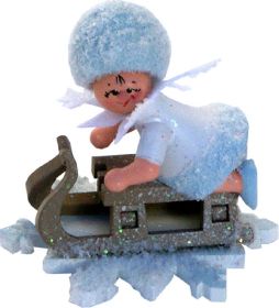 Schneeflöckchen mit Schlitten, liegend