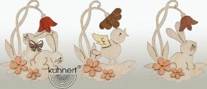 Osterschmuck Hase und Küken mit Blume Osterschmuck Hase und Küken mit Blume
