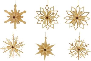 Baumschmuck Schneeflocken 3D, 6er-Set