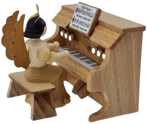 Konzertengel am Harmonium, natur - sitzend