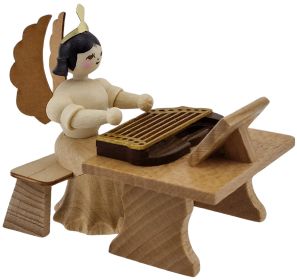 Konzertengel mit Zither, natur - sitzend