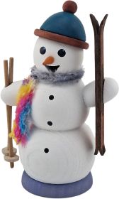 Räuchermann Schneemann mit Skiern Räuchermann Schneemann mit Skiern