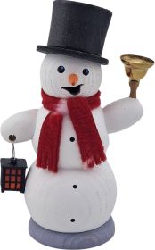 Räuchermann Schneemann mit Laterne und Glocke Räuchermann Schneemann mit Laterne und Glocke