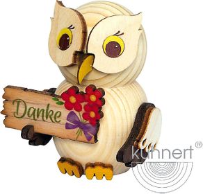 Mini-Eule mit Danke-Schild