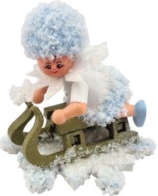 Schneeflöckchen mit Schlitten, liegend