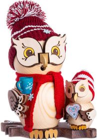 Räucherfigur Eule Weihnachtsmarktbesuch mit Kind