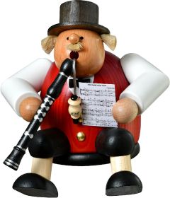 Räuchermann Kantenhocker Musiker mit Klarinette - Die Dicken Räuchermann Kantenhocker Musiker mit Klarinette - Die Dicken